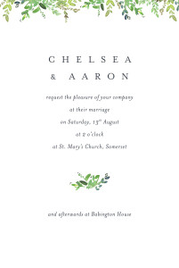 Wedding Invitations Canopy petite green Wedding Invitations Canopy petite green