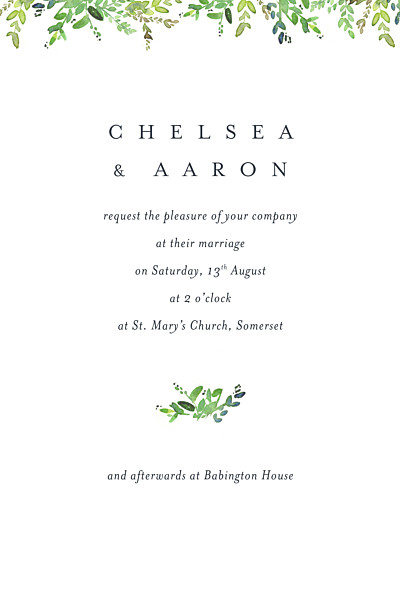 Wedding Invitations Canopy petite green finition Wedding Invitations Canopy petite green finition