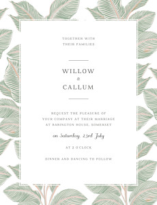 Calathea portrait green green wedding invitations Calathea portrait green green wedding invitations
