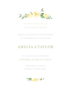 English garden portrait green white wedding invitations English garden portrait green white wedding invitations