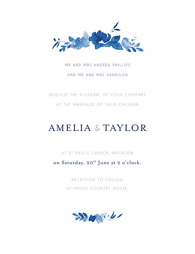 English Garden Portrait Wedding Invitations Rosemood