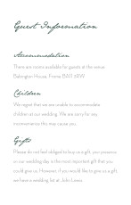 Guest Information Cards Eucalyptus White