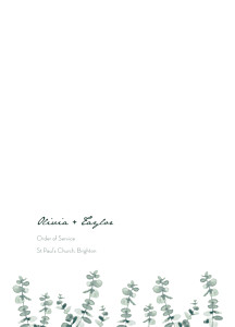 Eucalyptus white order of service booklets Eucalyptus white order of service booklets