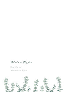 Wedding Order of Service Booklets Eucalyptus White