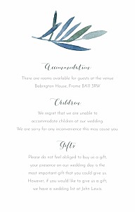 Moonlit meadow blue guest information cards Moonlit meadow blue guest information cards