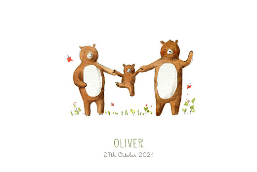 Bear Family Of 3 Baby Announcements Rosemood