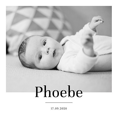 Baby Announcements Modern chic white finition Baby Announcements Modern chic white finition