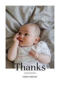 Modern chic portrait white le collectif baby thank you cards Modern chic portrait white le collectif baby thank you cards