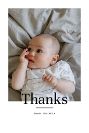 Baby Thank You Cards Modern Chic Portrait White