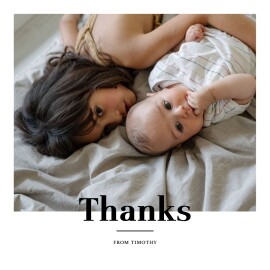 Baby Thank You Cards Modern Chic White