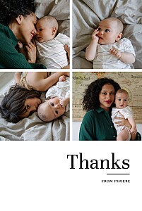 Modern chic 4 photos white le collectif baby thank you cards Modern chic 4 photos white le collectif baby thank you cards
