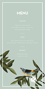 The botanist blue wedding menus The botanist blue wedding menus
