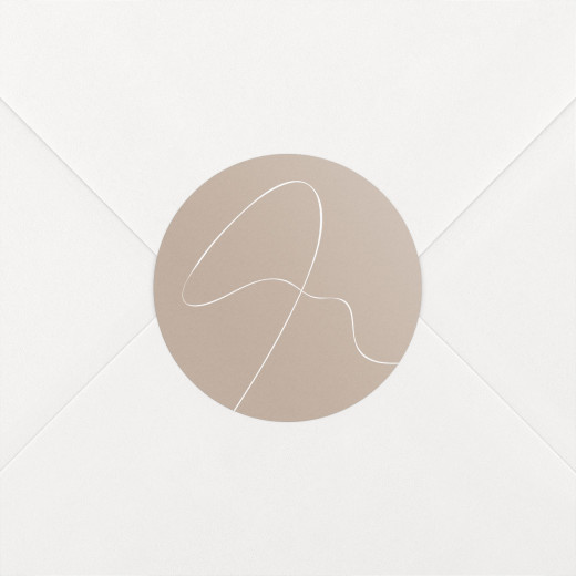 Wedding Envelope Stickers Thread Beige - View 1