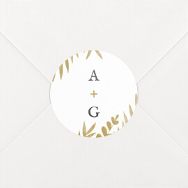 Wedding Envelope Stickers Foliage Gold