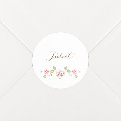 Rose garden white christening stickers Rose garden white christening stickers