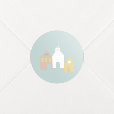 Village chapel blue christening stickers Village chapel blue christening stickers