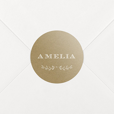 Poem kraft christening stickers Poem kraft christening stickers