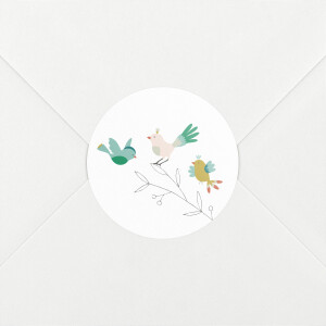 Christening Stickers Birds of a Feather Pink