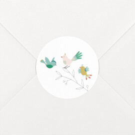Christening Stickers Birds of a Feather Pink