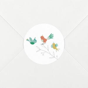 Christening Stickers Birds of a Feather Green