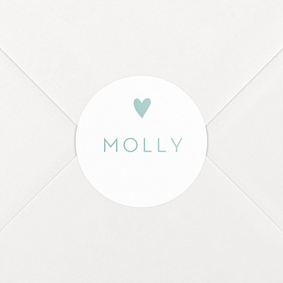 Lovely heart green christening stickers Lovely heart green christening stickers