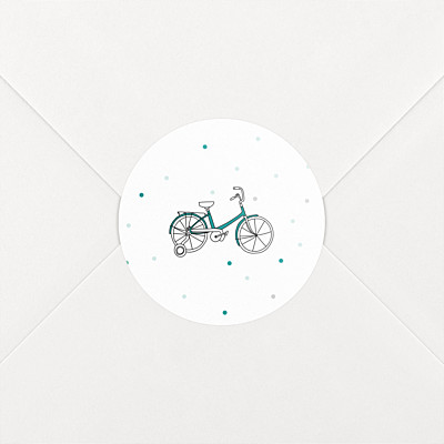 Little bicycle green christening stickers Little bicycle green christening stickers