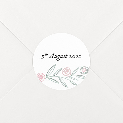 Rustic floral white christening stickers Rustic floral white christening stickers