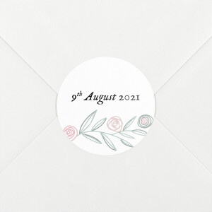 Christening Stickers Rustic floral white Christening Stickers Rustic floral white