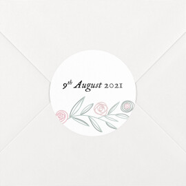 Christening Stickers Rustic Floral White
