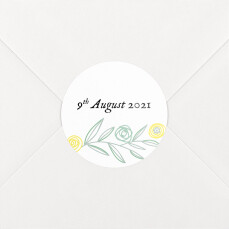 Christening Stickers Rustic Floral Green