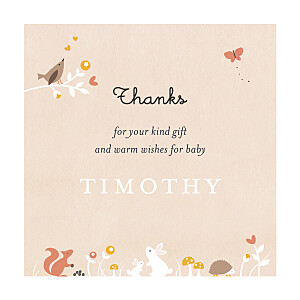 Enchanted forest beige beige baby thank you cards Enchanted forest beige beige baby thank you cards