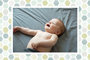 Hexagon green grey baby thank you cards Hexagon green grey baby thank you cards