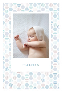 Baby Thank You Cards Hexagon (4 pages) Blue