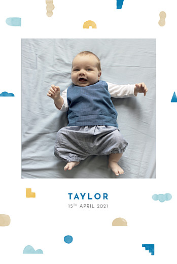 Baby Announcements Building Blocks Blue - Page 1 Baby Announcements Building Blocks Blue - Page 1