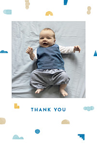 Building blocks blue yellow baby thank you cards Building blocks blue yellow baby thank you cards