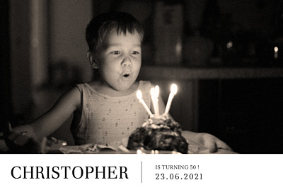 Birthday Invitations Modern photo landscape white finition Birthday Invitations Modern photo landscape white finition