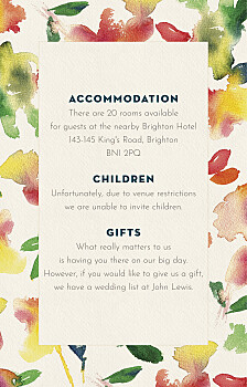 Bloom beige guest information cards Bloom beige guest information cards