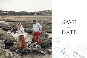 Sequins photo blue photo save the date cards Sequins photo blue photo save the date cards