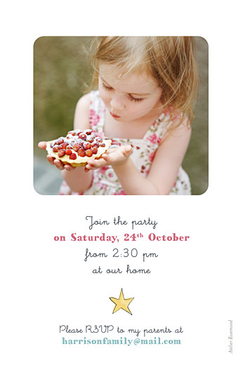 Kids Party Invitations Magical Pink - Back Kids Party Invitations Magical Pink - Back