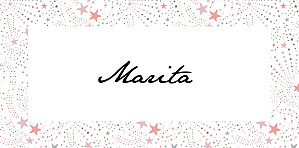 Liberty stars pink christening place cards Liberty stars pink christening place cards