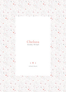 Liberty stars pink christening order of service booklets Liberty stars pink christening order of service booklets