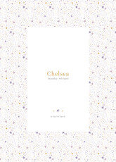 Christening Order of Service Booklets Cover Liberty Stars Violet