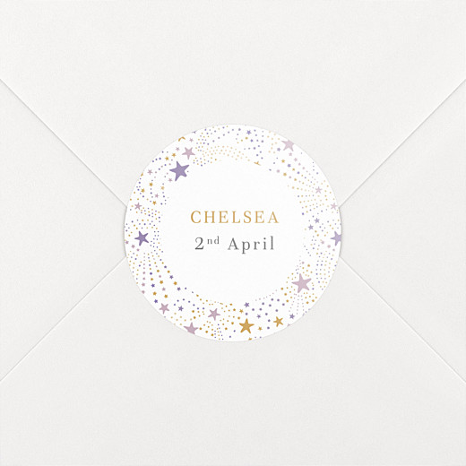 Christening Stickers Liberty stars purple - View 2 Christening Stickers Liberty stars purple - View 2