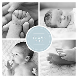 Medallion (4 pages) blue tomoë baby thank you cards Medallion (4 pages) blue tomoë baby thank you cards