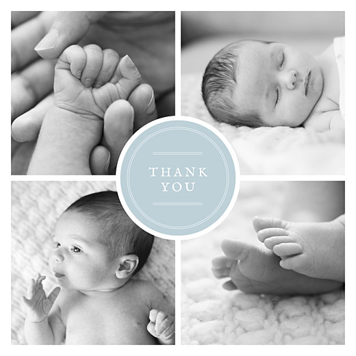 Baby Thank You Cards Medallion (4 pages) blue Baby Thank You Cards Medallion (4 pages) blue