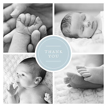 Medallion (4 pages) blue baby thank you cards Medallion (4 pages) blue baby thank you cards