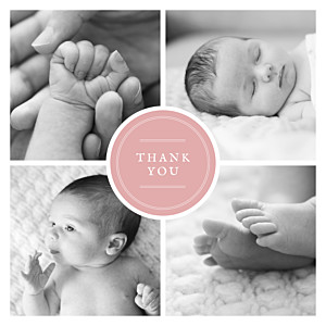 Medallion (4 pages) pink orange baby thank you cards Medallion (4 pages) pink orange baby thank you cards