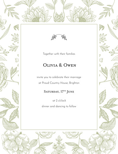 Wedding Invitations Springs Eternal Green - Front Wedding Invitations Springs Eternal Green - Front