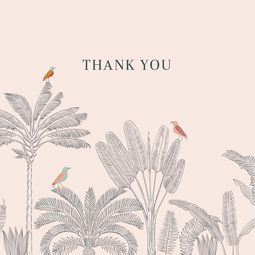Baby Thank You Cards Birds of paradise (4 pages) pink Baby Thank You Cards Birds of paradise (4 pages) pink