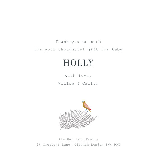 Baby Thank You Cards Birds of paradise (4 pages) pink - Page 3 Baby Thank You Cards Birds of paradise (4 pages) pink - Page 3